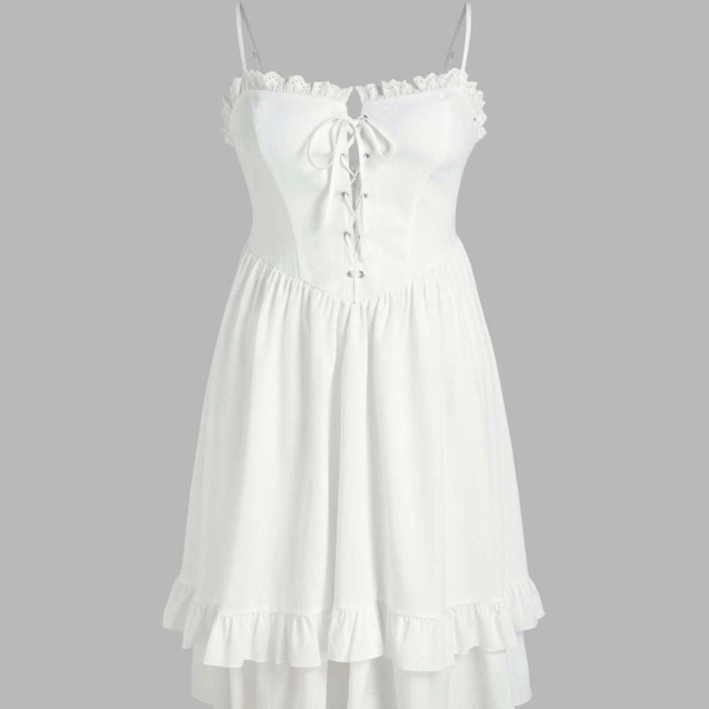 Cider Pure Intentions Lace Up Midi Dress